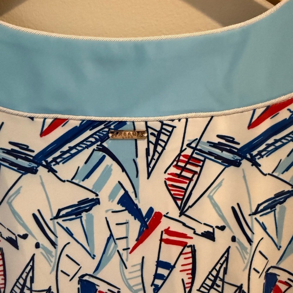 Cabana Life women’s blue sleeveless nautical tunic dress cover up sailboat XL - Picture 13 of 14